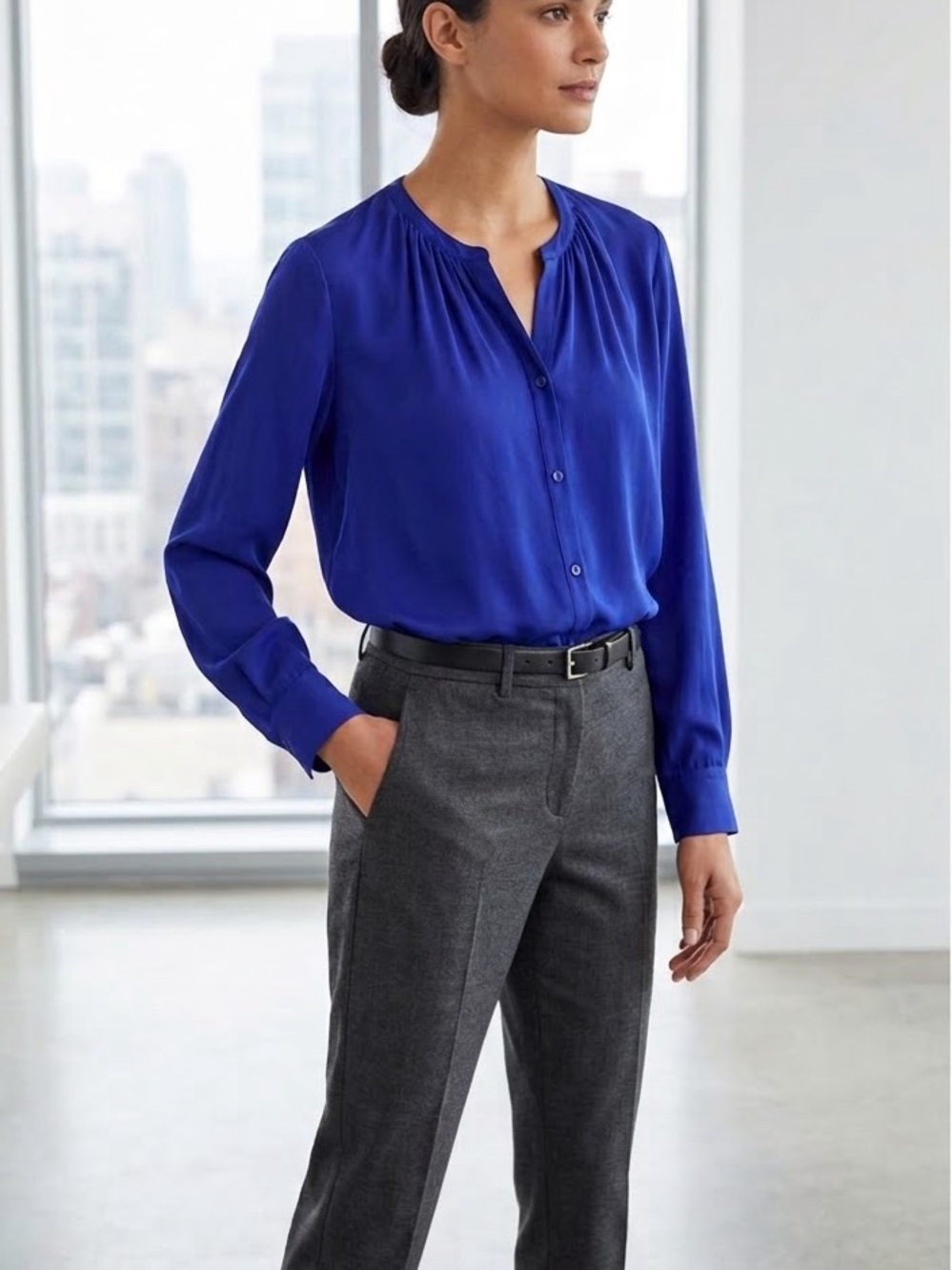 Boss Hugo Boss Purple Silk Blend Blouse Top Size 10
